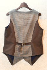 EMMAクラシカルパネル・スエードタッチベスト /100% Made in Japan