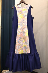 EMMAソフトアムンゼン(梨地織)パネルギャザードレス/ Original Design