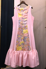 EMMAソフトアムンゼン(梨地織)パネルギャザードレス/ Original Design