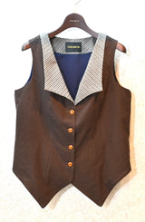 EMMAクラシカルパネル・スエードタッチベスト /100% Made in Japan