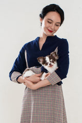 EMMAスエードタッチクラシカルVネック /100% Made in Japan