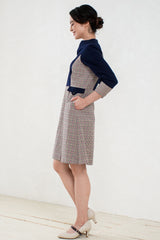 EMMAスエードタッチクラシカルVネックOP /100% Made in Japan