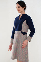 EMMAスエードタッチクラシカルVネックOP /100% Made in Japan