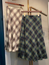 EMMAチェックサイドフレアスカート /100% Made in Japan